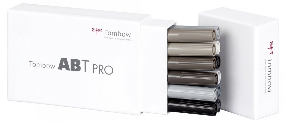 Tombow Set obostranih flomastera na bazi alkohola ABT PRO – Gray colors, 12 kom.